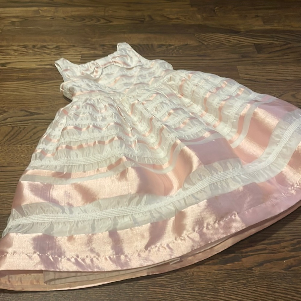 Janie and Jack pink and white striped dress